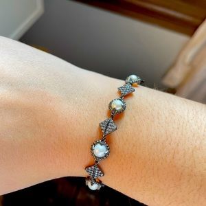 Freida Rothman Pearl SoftChain Bracelet Black Gold